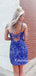 New Arrival V-neck Sequin Mermaid Homecoming Dresses, HDS0046