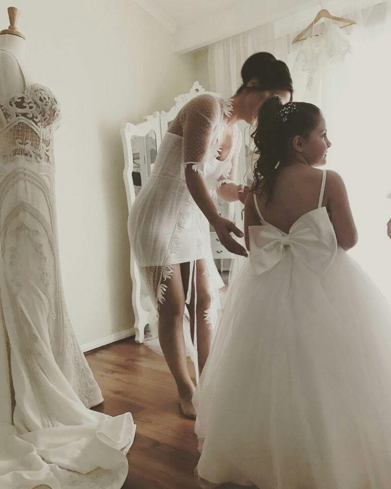 Spaghetti Straps Puffy Tulle Princess Flower Girl Dresses with Bow Knot, TYP1376