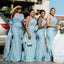 Sexy Mermaid Tulle Sweetheart Lace Up Back Long Bridesmaid Dresses, BDS0149