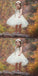 Lovely Ivory Tulle & Gold Short Cheap Sequin Flower Girl Dresses, TYP1047