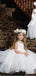 Cute Bateau White Tulle Lace Appliqued A-line Long Cheap Charming Flower Girl Dresses, FGS0016