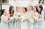 Mismatched Mint-Green Spaghetti Strap Pleat Bridesmaid Dresses Online, BDS0354