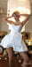 A-Line White Ruffle Sweetheart Strapless Women Mini Dresses Homecoming Dresses, PDS0564