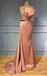 Simple Coral Beaded One Shoulder Satin Women Floor-Length Prom Dresses PDS1211