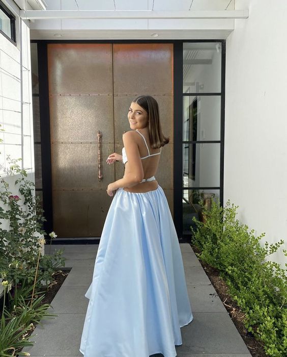 Sexy Mint-Blue Spaghetti Starp Prom Dresses, PDS1060