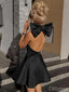 Black Halter Bow Elegant A-Line Women Mini Dresses Homecoming Dresses, PDS0577