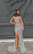 Sparkly Sliver One Shoulder Side Slit Floor-Length Women Prom Dresses PDS1241