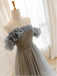 Sparkly Tulle Sliver A-Line Strapless Floor-Length Prom Dresses PDS1105