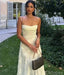 Elegant White Strapless Satin Women Floor-Length Prom Dresses PDS1191