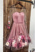 See Through Flower Appliqued Sweetheart Strapless Women Mini Dresses Homecoming Dresses, PDS0563