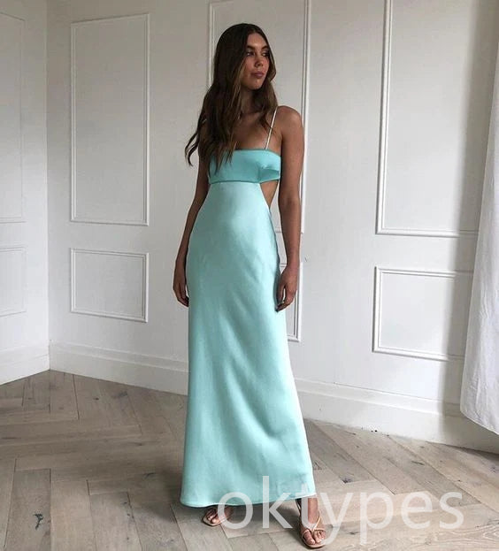 Simple Spaghetti Straps Sleeveless Mermaid Long Women Prom Dresses PDS1262