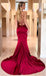 Sexy Red Square Satin Spaghetti Strap Floor-Length Prom Dresses PDS1129