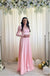 Princess Pink Full Sleeve A-Line Floor-Length Prom Dresses PDS1127