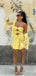 Alluring Unique Lemon Off Shoulder Sweetheart Women Mini Dresses Homecoming Dresses, PDS0567