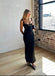 Sexy Black Spaghetti Strap Back Slit Women Floor-Length Prom Dresses PDS1199