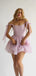 Princess Blushing-Pink Spaghetti Strap Women Mini Dresses Homecoming Dresses, PDS0585