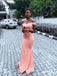 Sexy Pink Appliqued Off Shoulder Floor-Length Mermaid Prom Dresses PDS1085