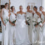 Simple Women White One Shoulder Floor-Length Bridesmaid Dresses Online, BDS0370