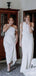 Simple Women White One Shoulder Floor-Length Bridesmaid Dresses Online, BDS0370