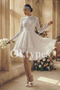 Elegant High-Neck Lace Bridal Outfit Retro-Chic Mini Wedding Gowns