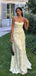 Elegant White Strapless Satin Women Floor-Length Prom Dresses PDS1191