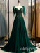 Emerald Sparkly V-neck Sleeveless A-line Floor Length Women Prom Dresses PDS1271