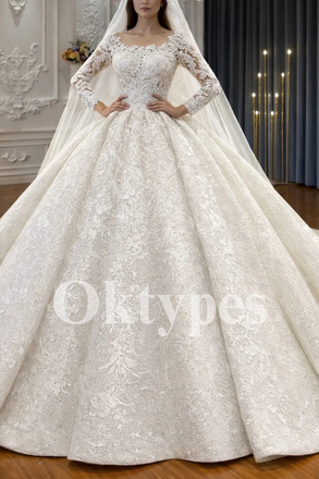 Romantic Tulle Wedding Dress with Corset Bodice Off Shoulder Floral Bridal Gowns