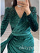 Elegant V-neck Long Sleeves Mermaid  Long Women Prom Dresses PDS1279