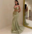 Green Herringbone Sweetheart Spaghetti Strap Mermaid Floor-Length Prom Dresses PDS1152