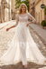 Modern Wedding Jumpsuit - Wide-Leg Bridal Suit with Floral Lace Bodice