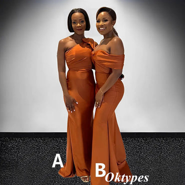 Sexy Mismatched Soft Satin Sleeveless Mermaid Floor Length Bridesmaid Dresses, BDS0289