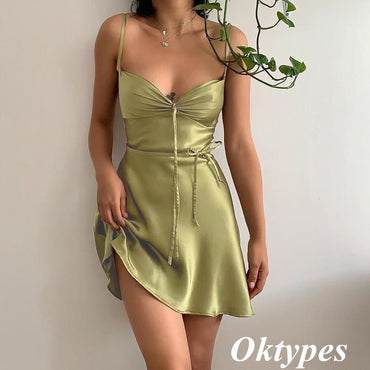 Sweety Green Elastic Satin Spaghetti Straps V-Neck A-Line Homecoming Dresses,PDS0514