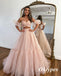 Elegant Two Pieces Sweetheart V-Neck A-Line Long Prom Dresses, PDS1008
