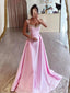 Sexy Blushing-Pink Cap Shoulder Empire A-Line Floor-Length Prom Dresses PDS1160