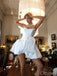 A-Line White Ruffle Sweetheart Strapless Women Mini Dresses Homecoming Dresses, PDS0564