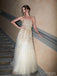 Luxurious White Beaded Strapless Tulle Floor-Length Prom Dresses PDS1111