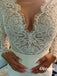 Elegant Lace and Chiffon Long Sleeves Open Back Mermaid Long Wedding Dresses,WDS0144