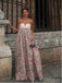 Flower Pink Appliqued Strapless Women Floor-Length Prom Dresses PDS1207