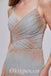 Elegant Special Fabric Spaghetti Straps V-neck Sheath Side Slit Long Prom Dresses,PDS0467
