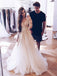 Illusion Neck Long Sleeves Tulle Wedding Dress with Appliques, TYP1488