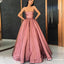 Sweetheart Sleeveless Blush Long Ball Gown Prom Dresses with Pockets, TYP1638