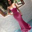 Charming Mermaid Spaghetti Straps Sleeveless Blue Long Prom Dresses, TYP1626