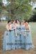 Wedding Party Long Blue V-Neck Modern Bridesmaid Dresses,Sleeveless Fashion bridesmaid dresses, TYP0420