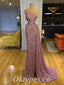 Sexy Shiny Sequin Sweetheart Sleeveless Side Slit Mermaid Long Prom Dresses,PDS0514