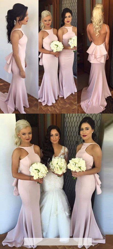 On Sale Popular Charming Open Back Sexy Mermaid Long Bridesmaid Dresses for Wedding, TYP0148