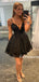 A-line V-neck Simple Lace Homecoming Dresses, HDS0059