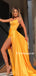 Spaghetti Strap Mermaid Side Slit Sexy Long Prom Dresses, PDS0166