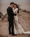 Long Sleeves V-neck Lace Mermaid Long Cheap Wedding Dresses, WDS0071