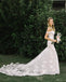 Off-The-Shoulder Lace Appliqued Tulle Long Cheap Wedding Dresses, WDS0073