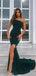 Elegant One-shoulder Mermaid Side Slit Simple Long Prom Dresses, PDS0237